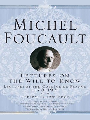 cover image of Lectures on the Will to Know